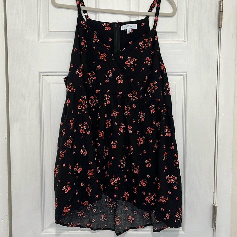 Black Floral Tank
